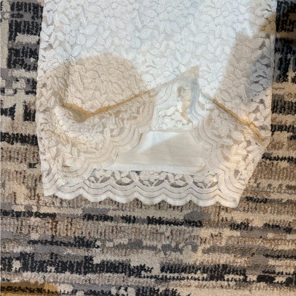 Zara Creme Laced Dress With Adjustable Straps & Fully Lined Size Medium - Picture 8 of 12